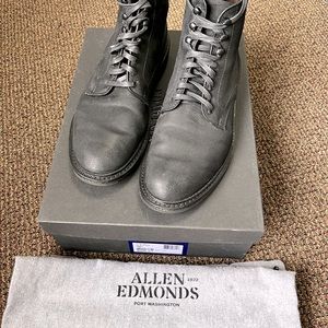 Allen Edmonds Higgins Mill Boots Waxed Suede Matte Black with Dainite Soles